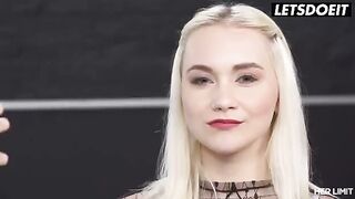 The beautiful blonde Marilyn Sugar has sex with a man with a big dick