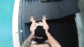 Bikini girl Hansel Grettel gets her pussy filled with cum