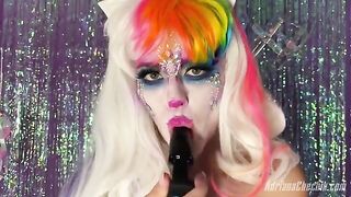 Rainbow dildo brings Adriana Chechik opulence in a spooky Halloween solo scene
