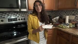 My stepmom squirts me eggs in the morning when my dad's not around