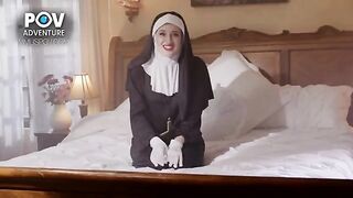 A sexy nun seduced me on my way to church in this steamy POV adventure