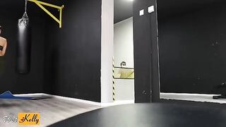 Fucking my crush in the gym restroom with a colleague