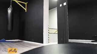 Fucking my crush in the gym restroom with a colleague