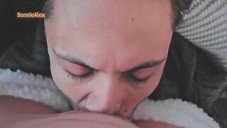 The guy caresses his sleeping beauty Bonnie in sexy pajamas