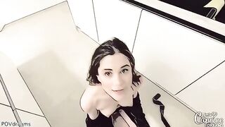 The stepbrother fucked Little Caprice in her mouth with intense passion