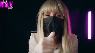A girl in a nurse's uniform makes her patient cum twice