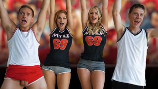 Football celebration turns into taboo sex party with hot step moms