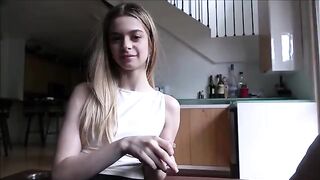 Skinny stepdaughter practices sex with her stepdad using a roleplay scenario