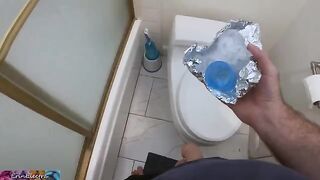A curvy stepmom helps her stepson get a sperm sample for donation