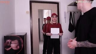 The delivery was made by a stunning brunette, not a typical courier