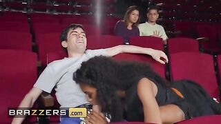 Tina Fire gets her pussy fucked by Jordi El In the popcorn machine in a steamy Brazzers scene