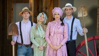 Hot busty step moms Pristine Edge and Penny Barber getting their Amish holes filled