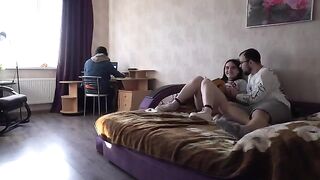 A girl fucked by her lover in front of her husband