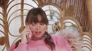 Skinny babe Riley Reid masturbating on the phone