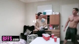 Two roommates fuck with college girls Jessica Rex and Paige Owens