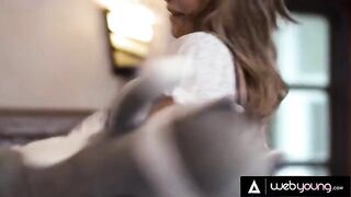 Blonde beauty throws a pillow fight with her hot roommate and Eliza Ibarra