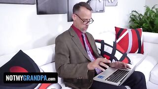 Redhead teen Madi Collins gets fucked by old perv in taboo roleplay