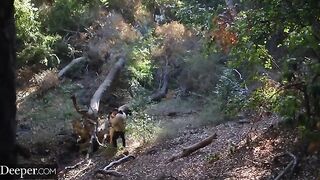 Two girls share cock in a sensual FFM threesome scene