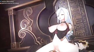 A bunch of Genshin Impact girls getting fucked and cummed