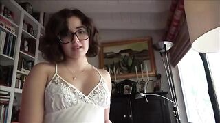 A shy girl with glasses gets fucked by her stepdad in a taboo scene