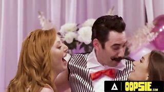 MILF Lauren Phillips and April Olsen in wild cock game