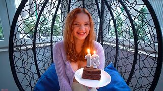 Skinny cutie was fucked on her 18th birthday in a steamy, real homemade scene