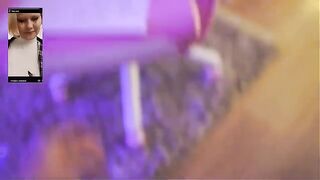 A big courier package covered the girl’s face with sperm