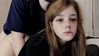 A cute girl is fucking slowly with her roommate