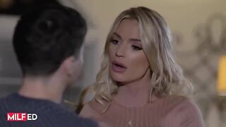 The stepmom makes her boy clean up and get ready in HD