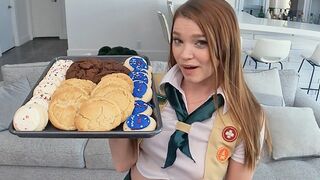 The motivated Girl Scout cookie seller got fucked deep by a big dick in POV style