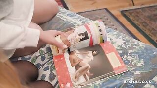 The lesbian beauties study Kama Sutra before enjoying each other’s company
