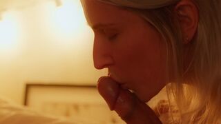 The wife massaged her husband’s body before sex
