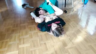 A horny girlfriend gets fucked hard on the floor, her squirt soaked with cum