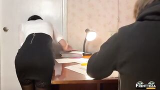 Instead of an exam, the student got fucked by her teacher in a steamy Russian encounter