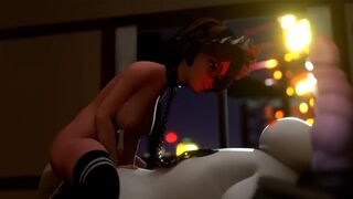 Aunt Cass gets her pussy stuffed with Baymax's cock in a steamy scene