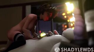 Aunt Cass gets her pussy stuffed with Baymax's cock in a steamy scene