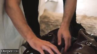The submissive Amber is tied up and fucked by her dominating boyfriend in a sensual scene