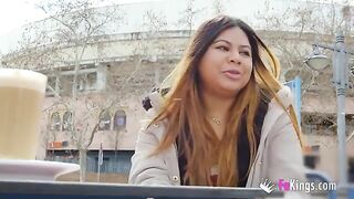Amateur Yiyi Candy shows her boobs in public before getting fucked hard