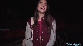 Hot French model gets fucked outdoors for cash in steamy Public Agent scene