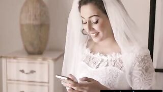 A bride is having fun with her cheating wife and a naughty friend