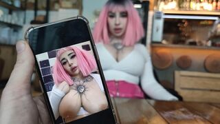A dirty slut is tired of waiting for an order in the restaurant and decided to have a snack with me