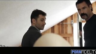 Babe Lily Love takes two cocks with pleasure