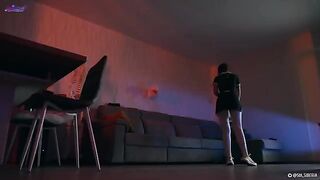 A girl became a sex robot and had sex with her dildo