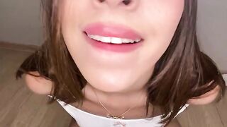 Skinny brunette Julie Oliver doing a dirty JOI for you to enjoy