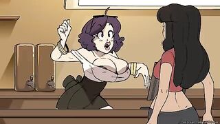 The Girl with the Bassoon 2, or Bombshell Barista 2, is a cartoon where you are going to see the main character, in this case the bassoon girl, grow. She begins as a normal sized young woman but grows and expands until she is a huge version of herself. Sh