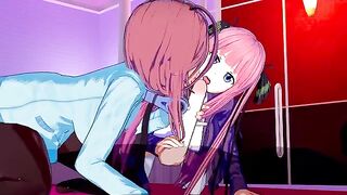 The best threesome sex with Miku and Nino in 3D hentai