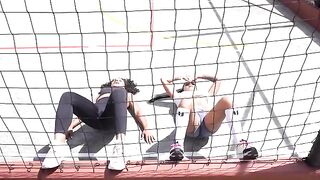 Exercise routine with my Colombian friend Carla Morelli, a passionate Latina