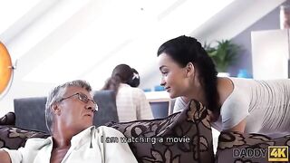 Old guy fucks his son's young girlfriend hard