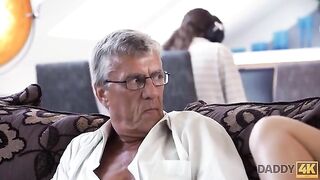 Old guy fucks his son's young girlfriend hard