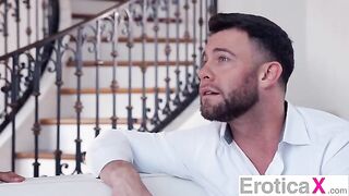 Sneaky beauty surprises BF with a seductive threesome experience